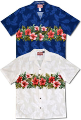 Pink Red Hibiscus Band Men's Cotton