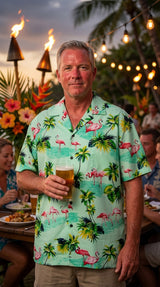 Pink Flamingo Paradise Men's Shirt