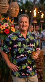 Pink Flamingo Paradise Men's Shirt