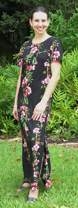 Plumeria Bamboo Panel Column Dress