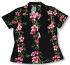 Couples Print - Plumeria Bamboo Panel Women's Aloha Blouse