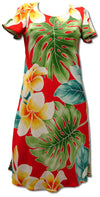 Plumeria Beauty A Line Cap Sleeve Dress