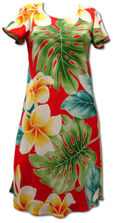 Plumeria Beauty A Line Cap Sleeve Dress