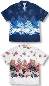 Plumeria Fern Bottom Border Women's Camp Shirt