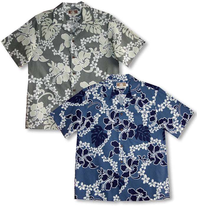 PEACHED COTTON Plumeria Lei Men's