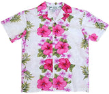 Plumeria Panel Boy's Cotton Shirt