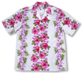 Plumeria (Hibiscus) Panel men's Hawaiian shirt