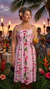 Plumeria Bamboo Panel Smocked Tube Dress — Women's Sun Dresses — MauiShirts (view 3)