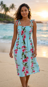 Plumeria Bamboo Panel Smocked Tube Dress — Women's Sun Dresses — MauiShirts (view 6)