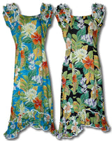 Polynesian Bouquet Ruffle Muu Muu