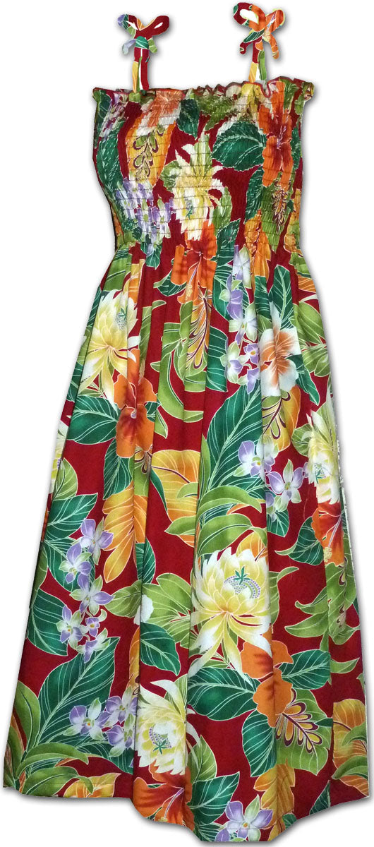Polynesian Bouquet Smocked Dress