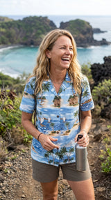 Polynesian Island Women's Hawaiian Camp Shirt — Womens Cotton Shirts — RJC