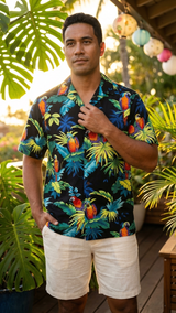 Jungle Parrot Men's Shirt — Men's Cotton Shirts — RJC