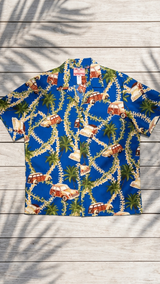 Plumeria Lei Woodie Men's Poly Cotton Shirt — Men's Polyester Shirts — MauiShirts (view 5)