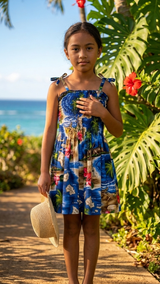 Hibiscus Hawaiian Islands Girls Smocked Dress — Girls Dresses — MauiShirts (view 5)