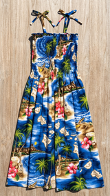 Hibiscus Hawaiian Islands Girls Smocked Dress — Girls Dresses — MauiShirts (view 8)