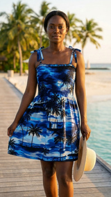 Night Time Surf Smocked Tube Dress — Women's Sun Dresses — MauiShirts