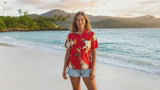 Tropical Hibiscus Women's Shirt — Women's Cotton Shirts — Paradise Found