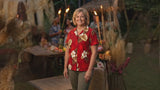 White Hibiscus Monstera women's fitted shirt — Women's Cotton Shirts — MauiShirts