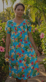 RJC Women's Rainbow Plumeria Muumuu Dress
