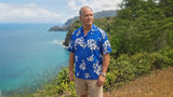 Shadow White Hibiscus Men's — Men's Cotton Shirts — Pacific Legend