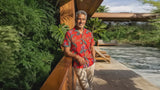 Paradise Found Mens Jungle Bird Tom Selleck Magnum PI Rayon Shirt