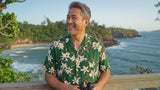 Paradise Found Men's Star Orchid Tom Selleck Magnum PI Hawaiian Shirt