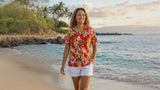 Pineapple HIbiscus Women's Hawaiian Camp Shirt