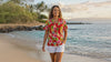 Pineapple HIbiscus Women's Hawaiian Camp Shirt