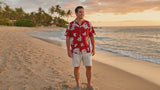 Shadow White Hibiscus Men's — Men's Cotton Shirts — Pacific Legend
