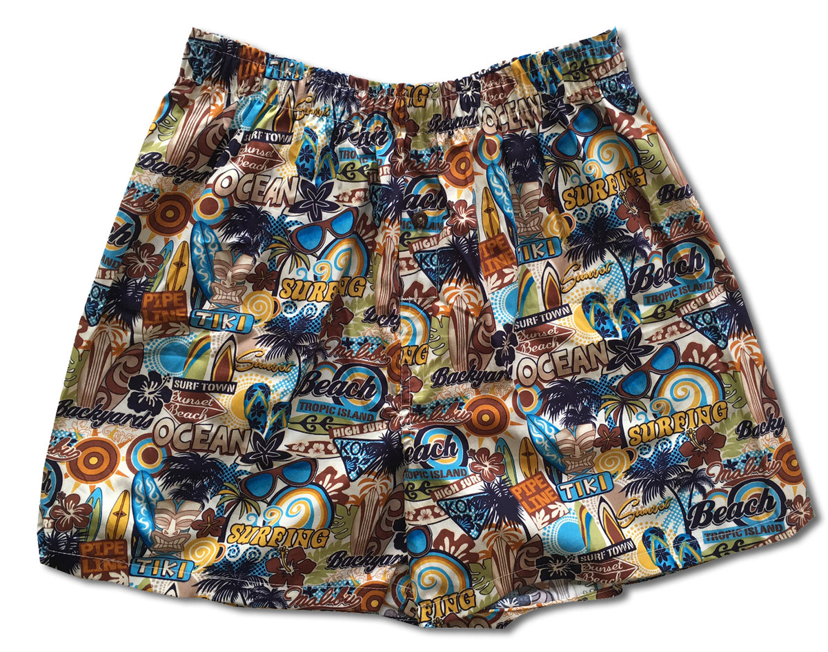 Pupule Surfing Spots Bamboo Boxer Shorts