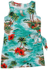 Red Hibiscus Island Girl's Mock Warp Sarong