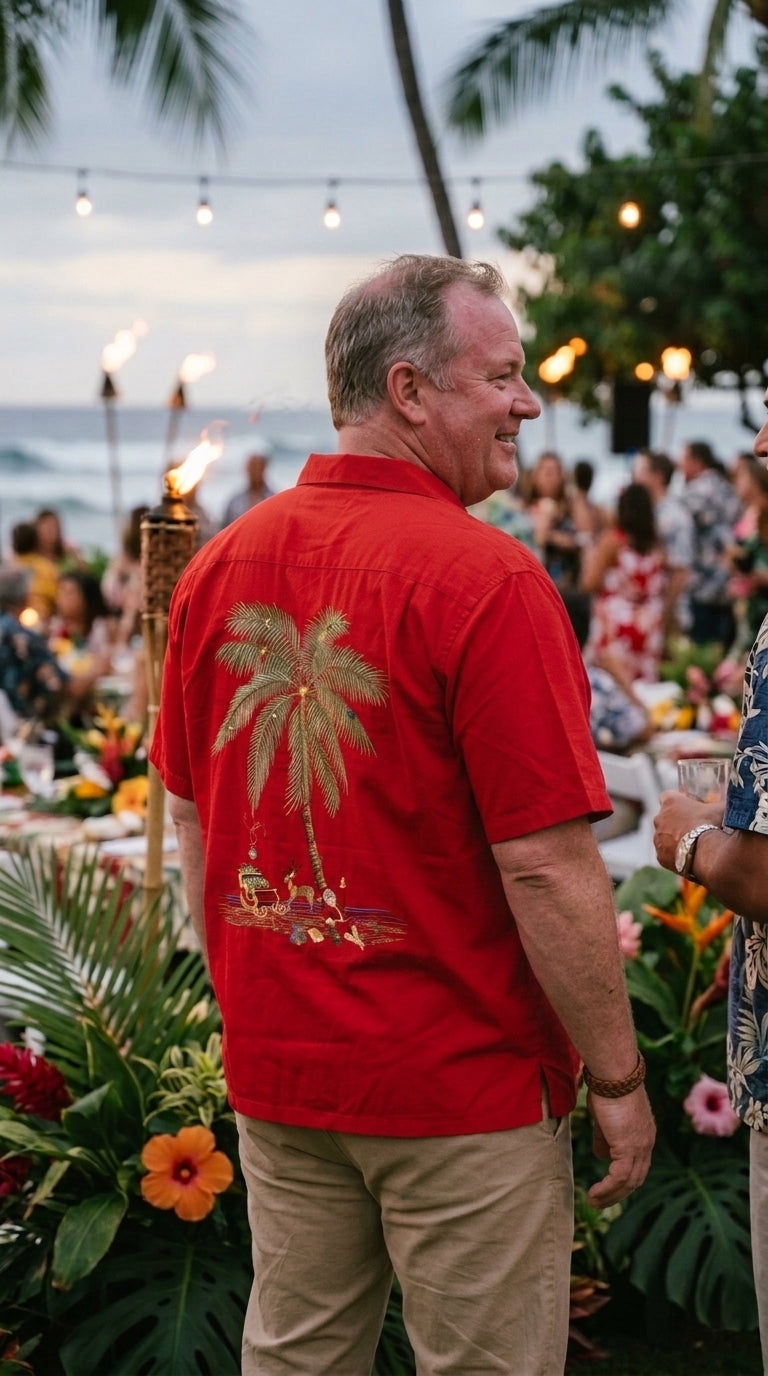 Santa in Paradise Embroidery with Pocket