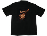 Rock on Guitar Men's Luau Embroidered Shirt