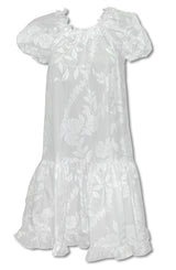 Rose Lei Girl's Lei Day White Dress