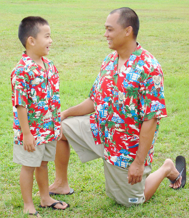 Santa More Beach Fun Boy's Hawaiian Shirt