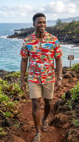 Santas Hawaiian Vacation Christmas Shirt — Men's Cotton Shirts — RJC (view 5)