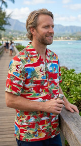 Santas Hawaiian Vacation Christmas Shirt — Men's Cotton Shirts — RJC