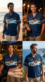 Santa Turtle Sleigh Cotton Christmas Shirt — Men's Cotton Shirts — Pacific Legend
