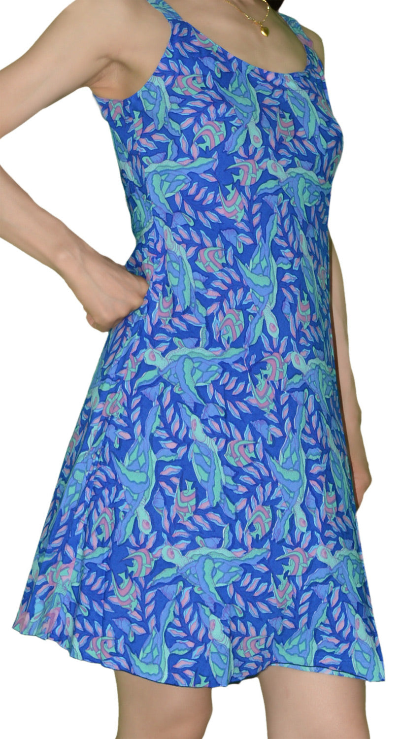Rainbow Sea Turtles Bias Cut Dress