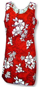 Shadow White Hibiscus Women's Sheath Dress