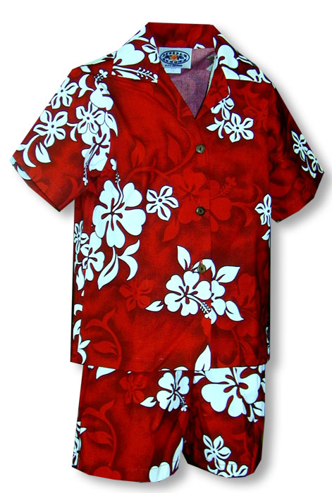 Shadow White Hibiscus boy's 2pc