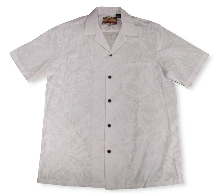 Summer Breeze Men's White White Aloha Shirt