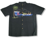 Surfing Santa Dropping In Embroidered Shirt