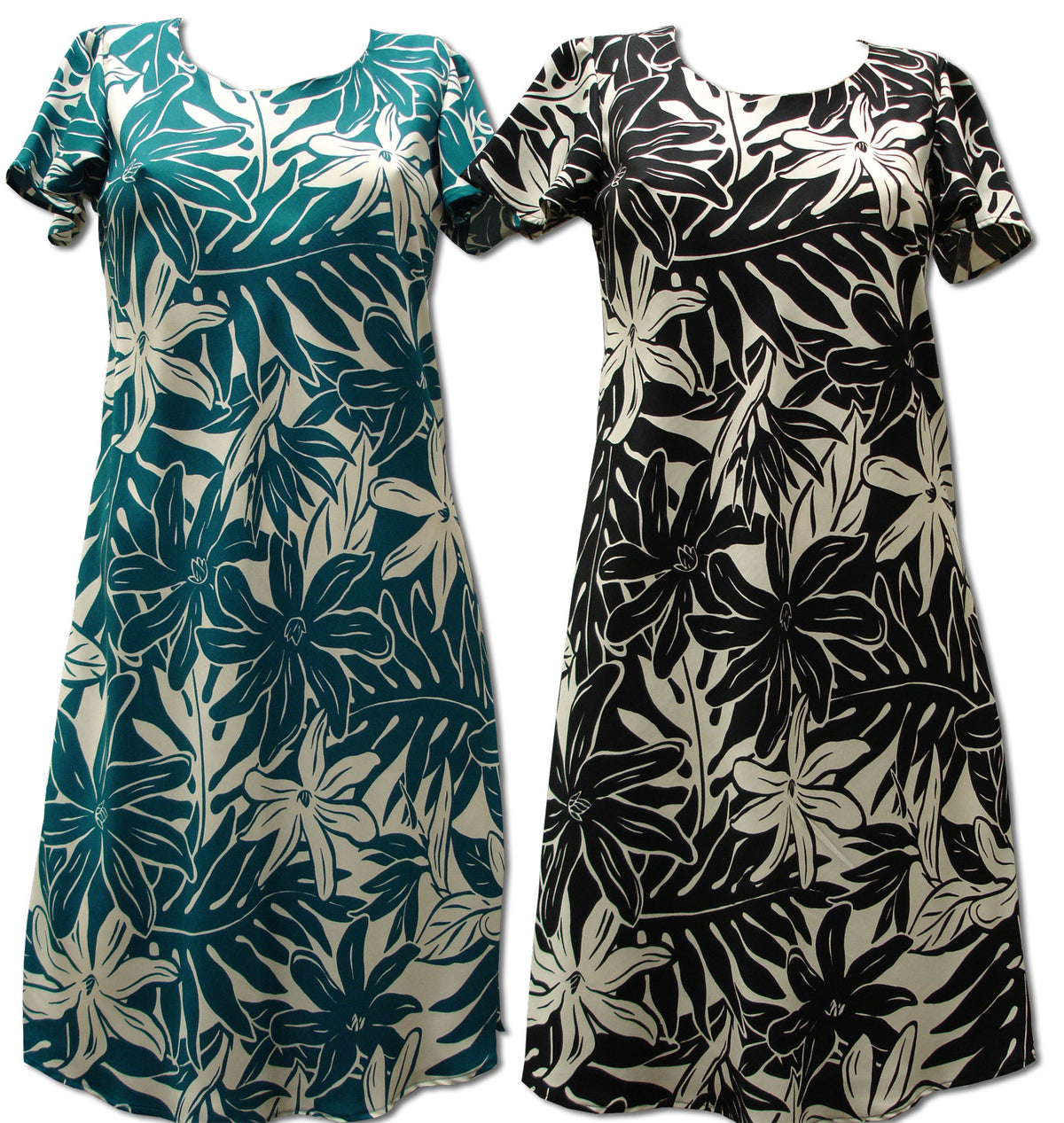 Tahitian Gardenia A Line Cap Sleeve Dress