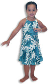Tiare Monstera Girl's Drop Waist Halter Dress