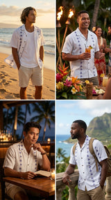 Palm Tree Panel Men's Shirt — Men's Cotton Shirts — Pacific Legend (view 6)
