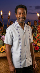 Palm Tree Panel Men's Shirt — Men's Cotton Shirts — Pacific Legend (view 3)
