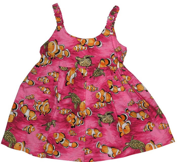Tropical Fish Turtle Girl's Bungee Dress