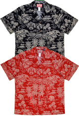 Woodcut Polynesian Island Men's Shirt